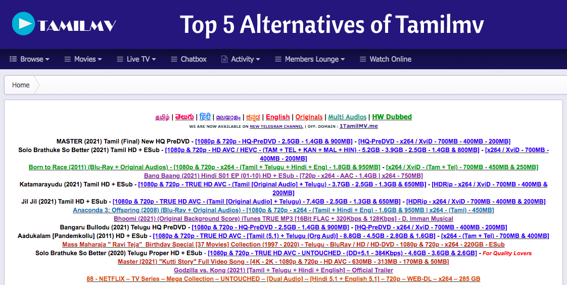 alternative websites for tamilmv