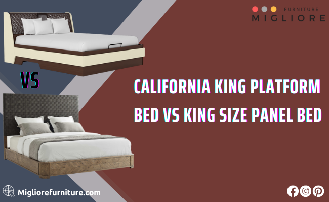 california king platform bed with headboard.