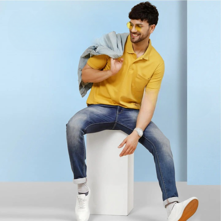 men t-shirt with jeans