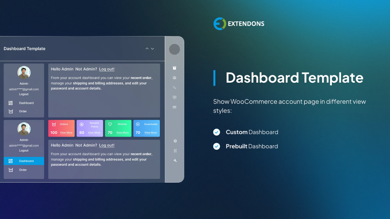 woocommerce my account dashboard