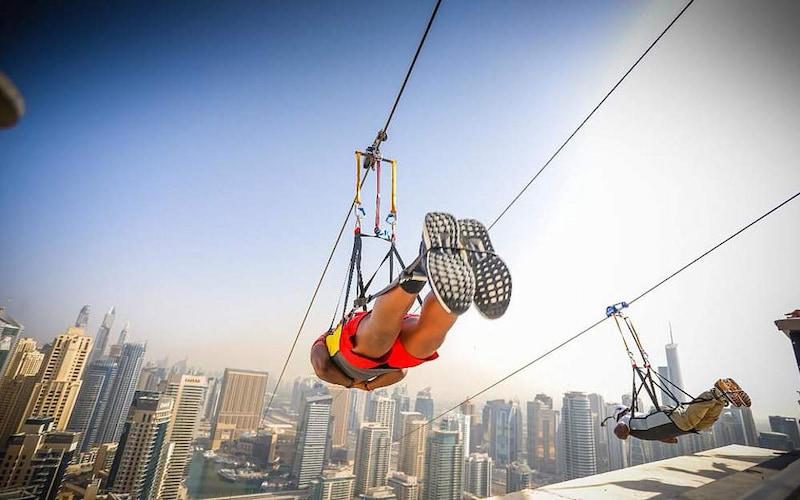 dubai marina zipline