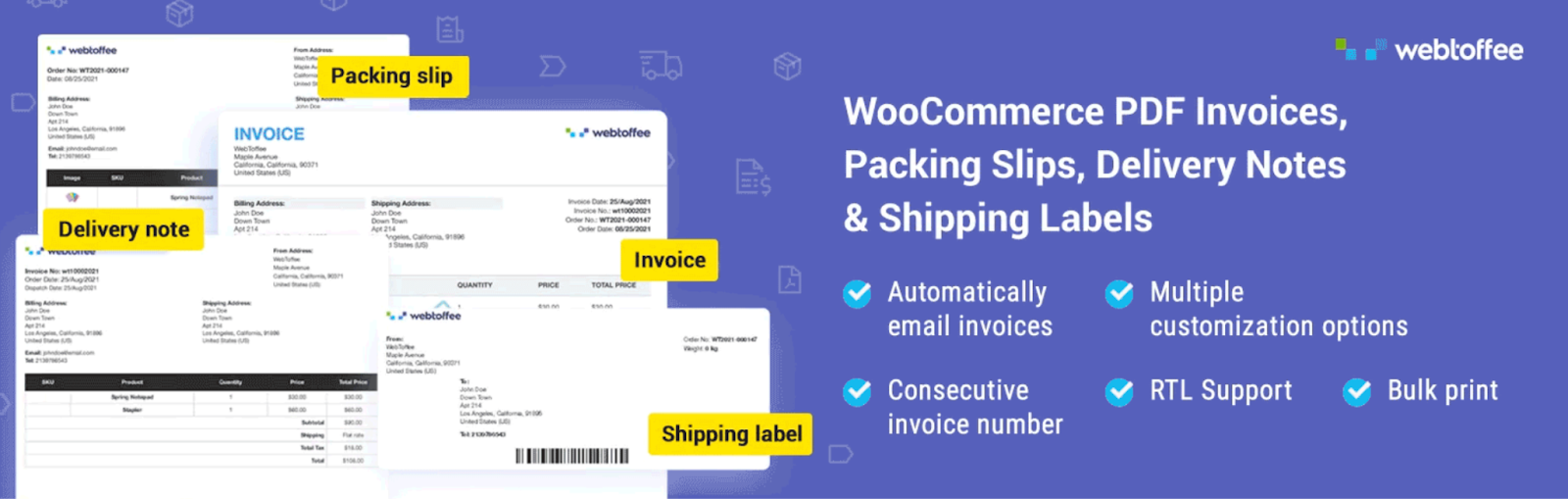 woocommerce pdf invoices