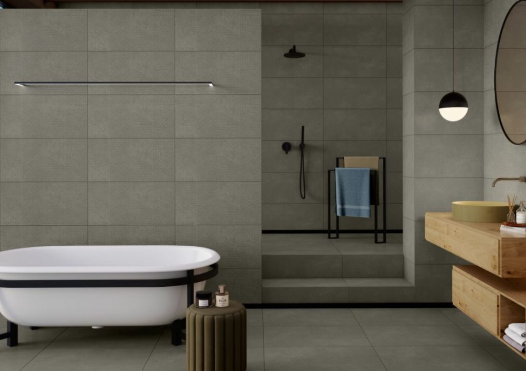 Concrete-Look tiles for an industrial modern style