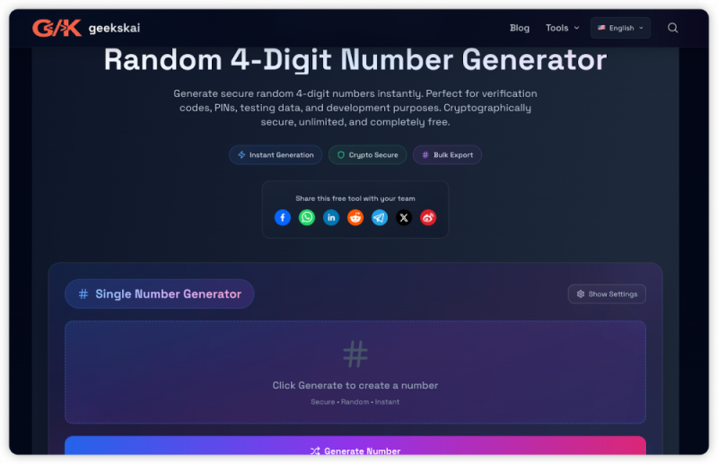 random 4-digit number generator