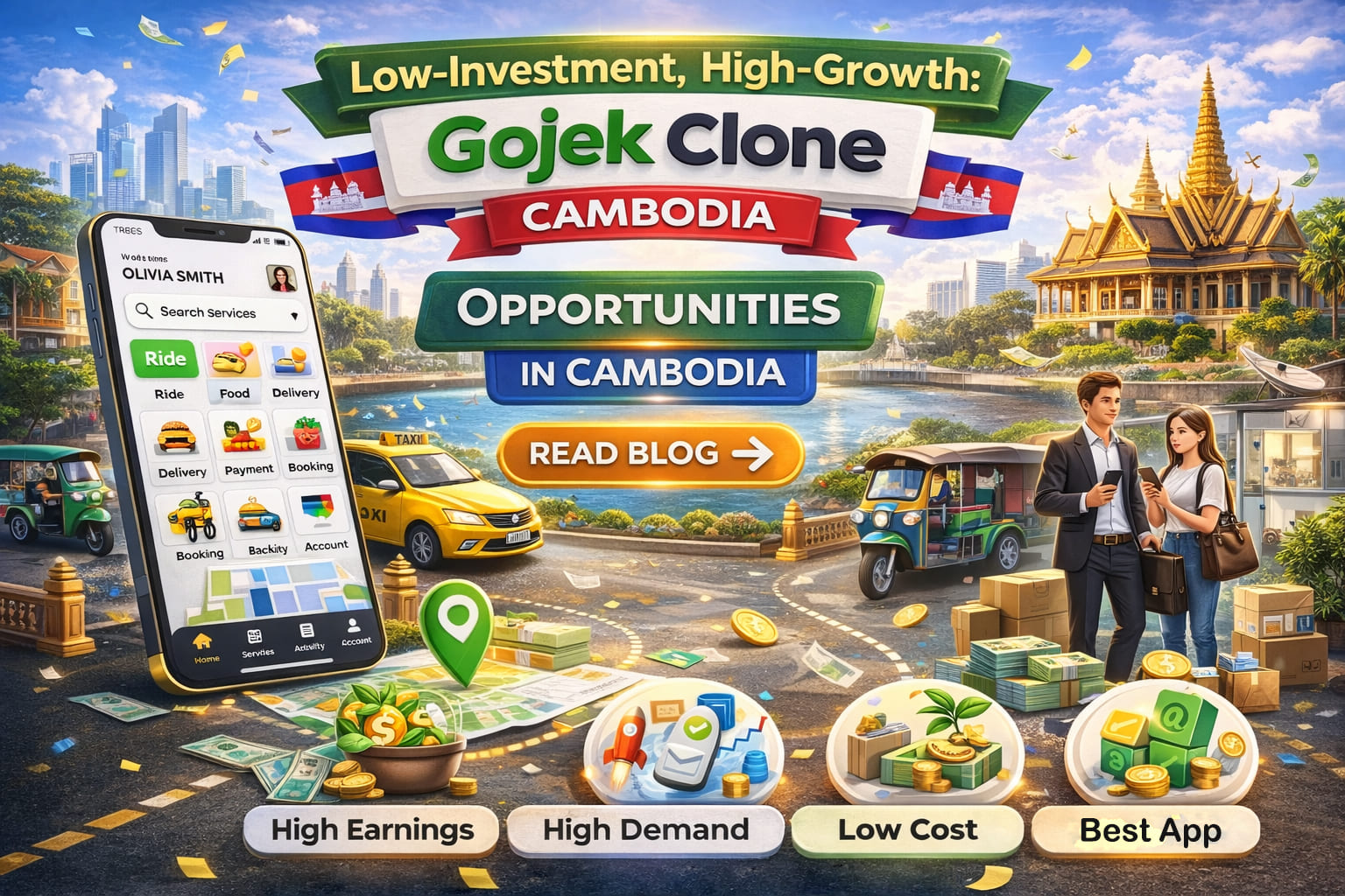Low-Investment, High-Growth Gojek Clone Opportunities in Cambodia