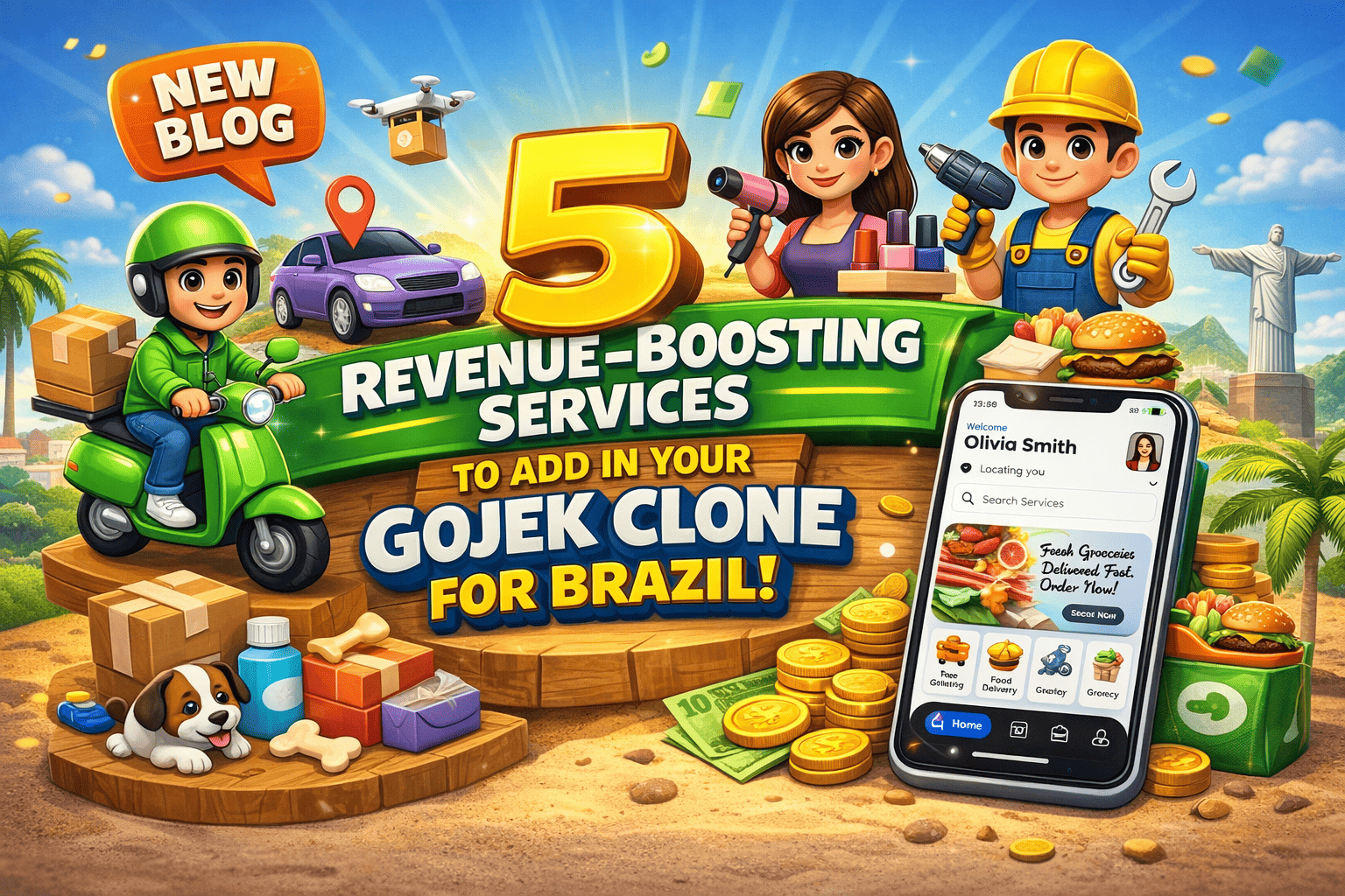 5 Revenue-Boosting Services to Add in Your Gojek Clone for Brazil