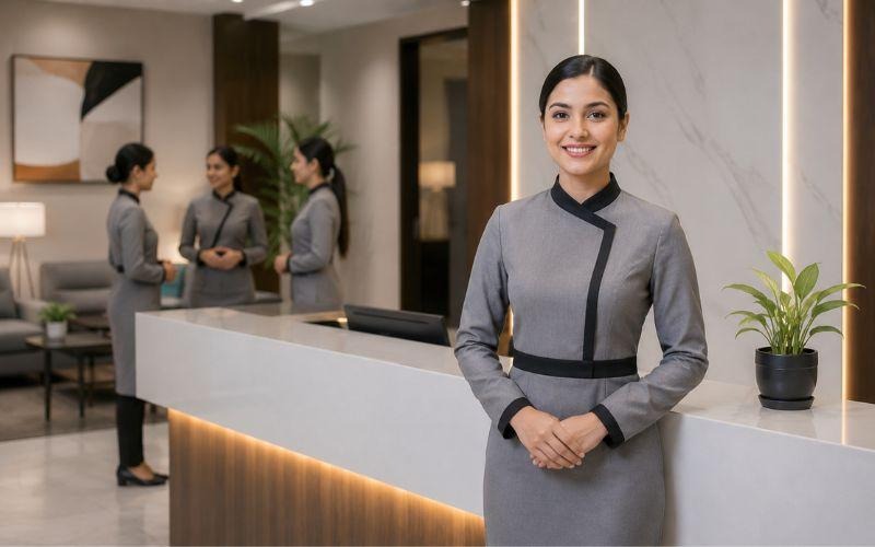 customized receptionist uniforms