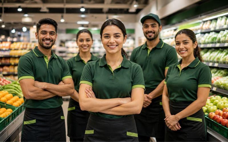 branded supermarket staff uniforms